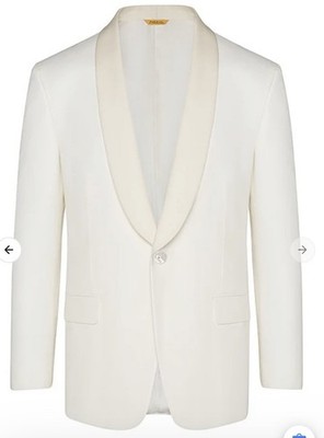 HERITAGE GOLD   BARATHEA  Super 140's Ivory B-Fit Dinner Jacket 42R $1495
