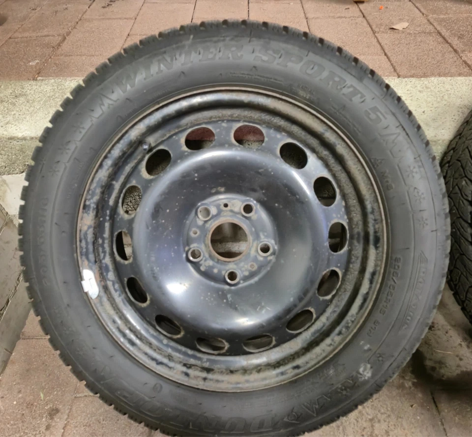 4x Stahlfelge mit Winterreifen 205/55 R16 Dunlop Winter Sport 5 - Bild 2 von 4