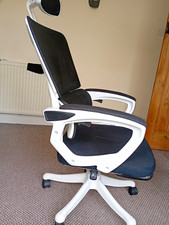 Ergonomic Black Mesh Back Task Chair, Swivel Casters, Headrest 150kg