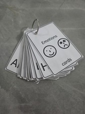 makaton emotions symbol flash cards, autism, adhd.