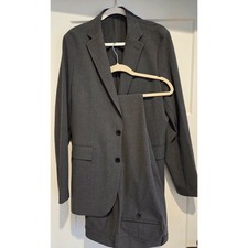 J. Crew Thompson Suit Men's 40L 34x32 Tapered Charcoal Grey Two Piece Suit