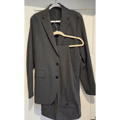 J. Crew Thompson Suit Men's 40L 34x32 Tapered Charcoal Grey Two Piece Suit