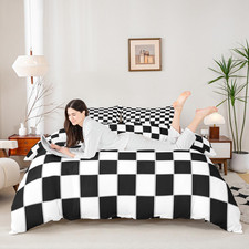 Erosebridal Buffalo Check Black And White Plaid Duvet Cover Set Twin Kids Boys