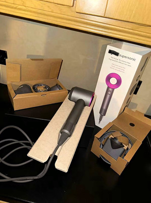 High quality Hair Dryer Gray/Pink with Diffuser Attachments & Box