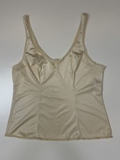 Vintage Vanity Fair Camisole Top Ivory Nylon Lace Trim USA Size 36/42 Large