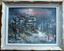 ROGER HOLT LISTED ARIZONA AZ MODERNIST MODERN EXPRESSIONISM VINTAGE OIL Abstract