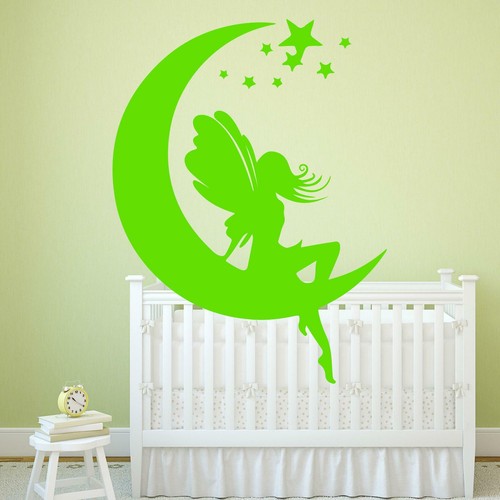 Calcomanía pegatina de pared Fairy Sat On The Moon decoración de dormitorio infantil - Imagen 3 de 36