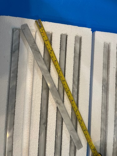 9-PC Carrara White Italian (Bianco Carrara) Marble 3/4X12 Bullnose Molding - Picture 3 of 5