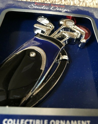 REGENT SQUARE Studio Design Fine EUROPEAN CRYSTAL GOLF BAG Ornament NEW - Picture 3 of 6