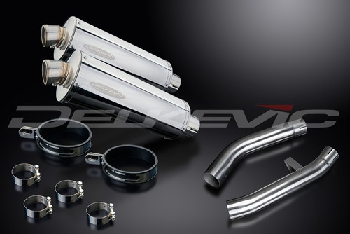Yamaha FJR1300 2001-2005 Slip On 14" Oval Stainless Exhaust Muffler Kit - Picture 2 of 5