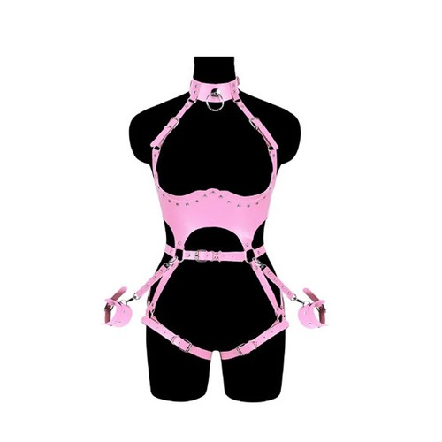 Women Punk PU Leather Body Waist Belt Bodysuit Bondage Body Harness Belt Sexy - Picture 11 of 18