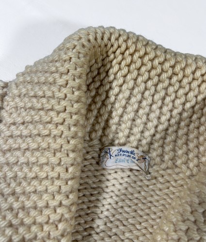 Chaqueta Suéter Tejido Cowichan Tostado/Marrón Edith Echols De Colección Se Ajusta a Hombres Talla Grande - Imagen 6 de 14