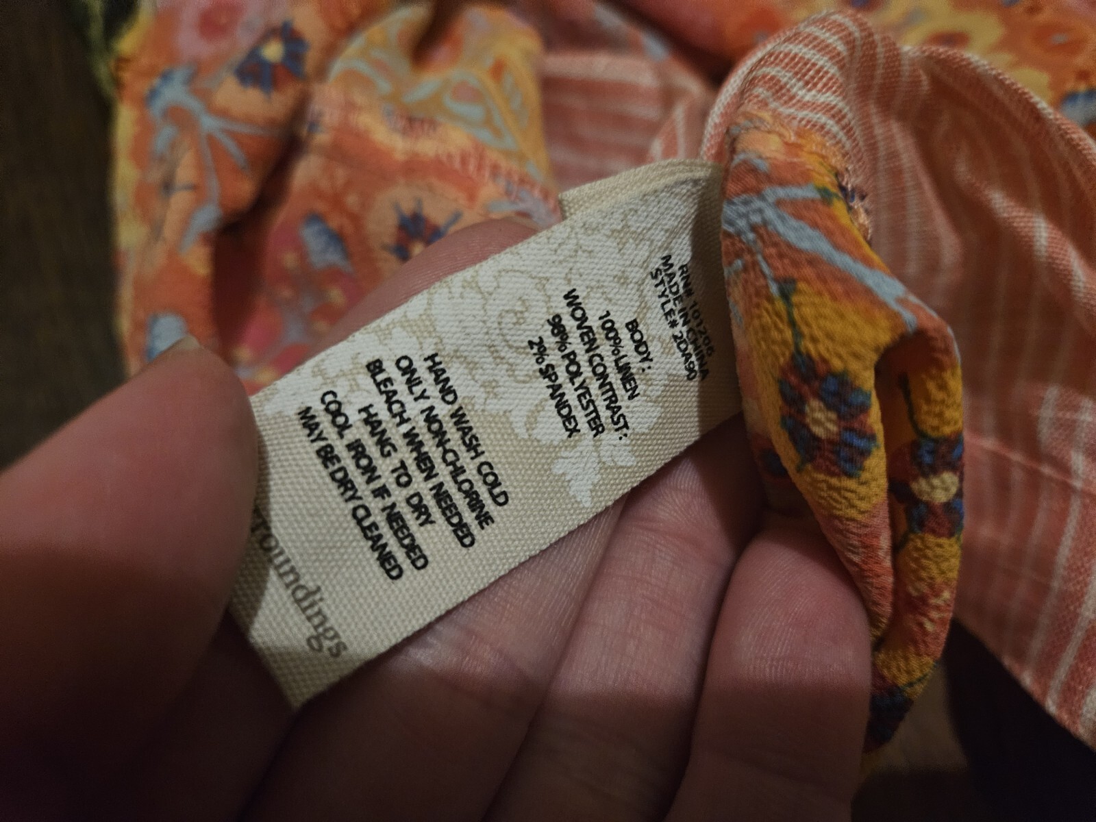 Soft Surroundings Linen Patchwork Back Orange but… - image 10