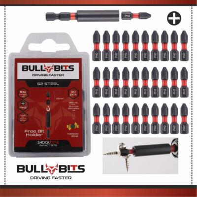 PH2 Impact Screwdriver Drill Driver Bits Set Phillips No.2 Heavy Duty ...