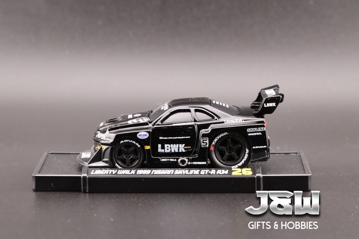 Muscle Machines LBWK Nissan GT-R R34 Super Silhouette Black
