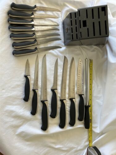 JA HENCKELS Block & Knife Set Fine Edge Synergy Stainless Steel 14 Knives READ - Picture 11 of 24
