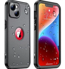 iPhone 14 Case Waterproof IP68 ISO 9001 6.6 Feet Under Water Temdan Black