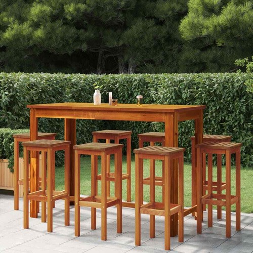 2/4/6/8x Solid Acacia Wood Outdoor Bar Chair Garden Outdoor Lounge Seat vidaXL - Picture 3 of 22