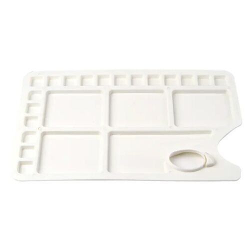 Plastic Rectangular Artist Paint Palette with Thumb Hole - 23 Mixing Wells - Picture 1 of 2