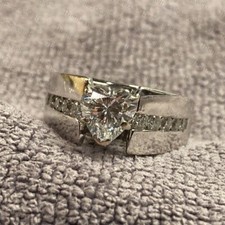 2.5CT Heart Shaped Moissanite Wedding / Engagement Ring In 14K White Gold Plated