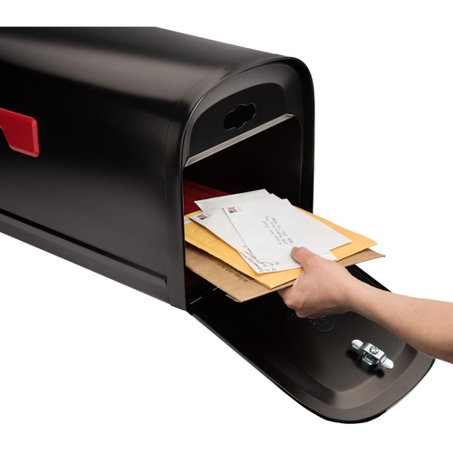 Locking Secure Mailbox 11.2 in x 11.4 in Steel Heavy Duty Keyed Post Mount Box - Picture 3 of 12