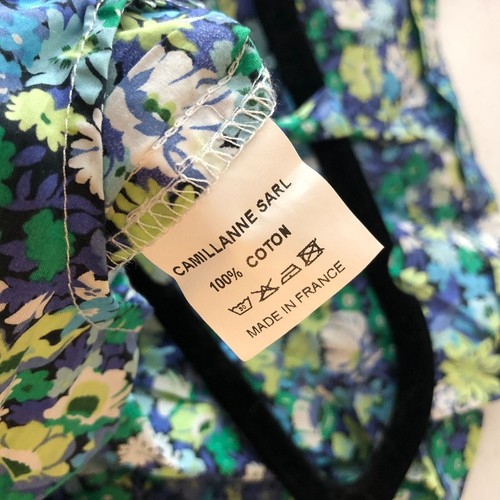 Marie Puce Girls Romper Tie Straps Cotton Floral Green Blue 8 - Picture 4 of 4