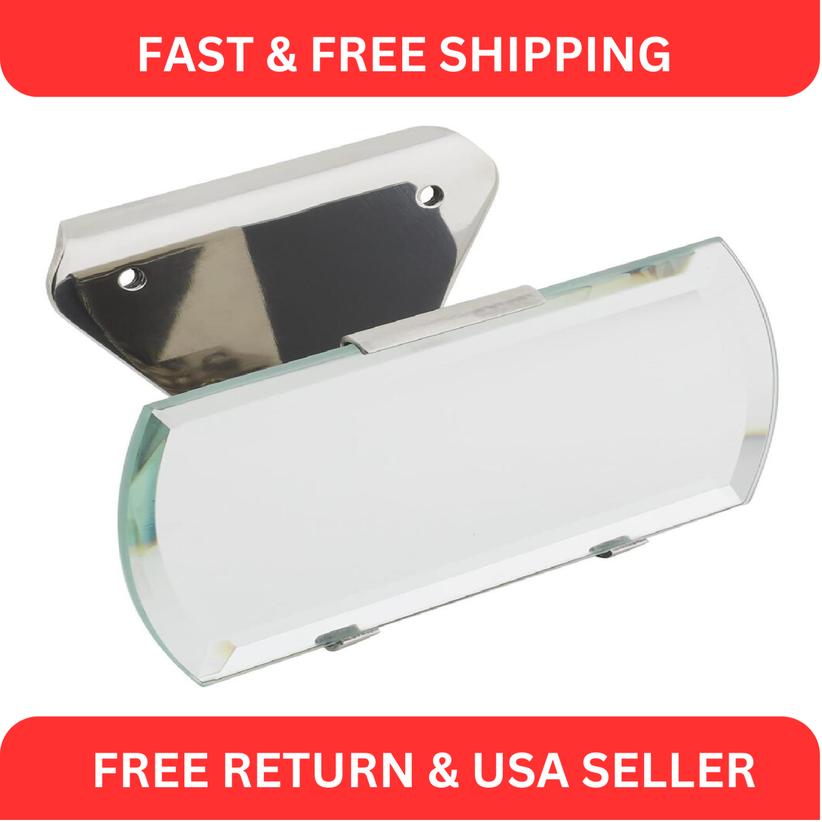 1932 Ford Open Car Speedway Rearview Mirror in Polished Stainless Steel-image