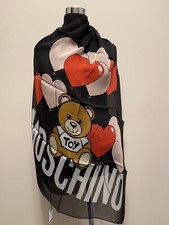 NWT MOSCHINO Toy Silk Luxury Black/ Multicolor Scarf