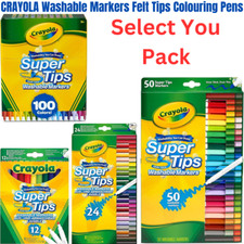 CRAYOLA Washable Markers Felt Tips Colouring Pens Art School Fine Brush Paint