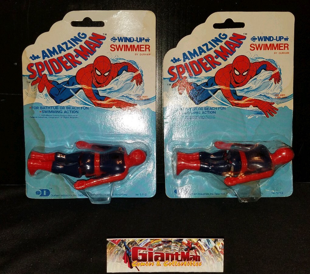 Vintage 1979 Amazing Spider-Man Wind-Up Swimmer ...X 2 Vintage 1979 Amazing Spider-Man Wind-Up Swimmer ...X 2