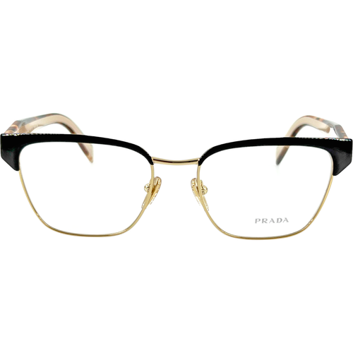 Prada PR65YV Womens Metal Eyeglass Frame KOF1O1 Brown Pale Gold 53-18 Italy - 第 3/6 張圖片