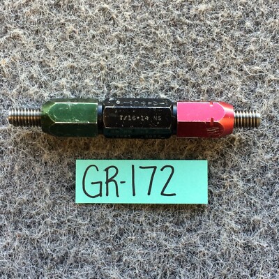 7/16-14 NS THREAD PLUG GAGE SET GO .3891  / NO GO .3929 INSPECTION