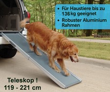 ❤️ TELESKOP AUTO HUNDERAMPE bis 136 kg 119-221 cm❤️ Einstiegshilfe Transport