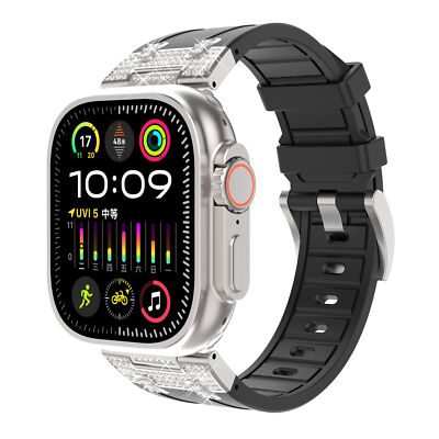 Bling Strap For Apple iWatch Series 10/9/8/7/SE Unisex Silicone