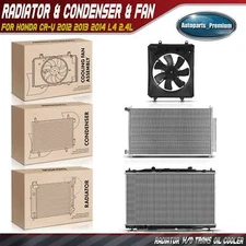 Radiator & AC Condenser & Cooling Fan Kit for Honda CR-V 2012 2013 2014 L4 2.4L