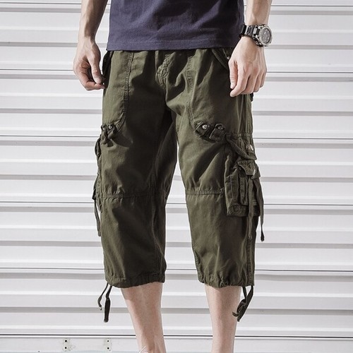Men Cargo Shorts Thin Short Pants Military Work Loose Combat Trousers Plus Size - Picture 14 of 14