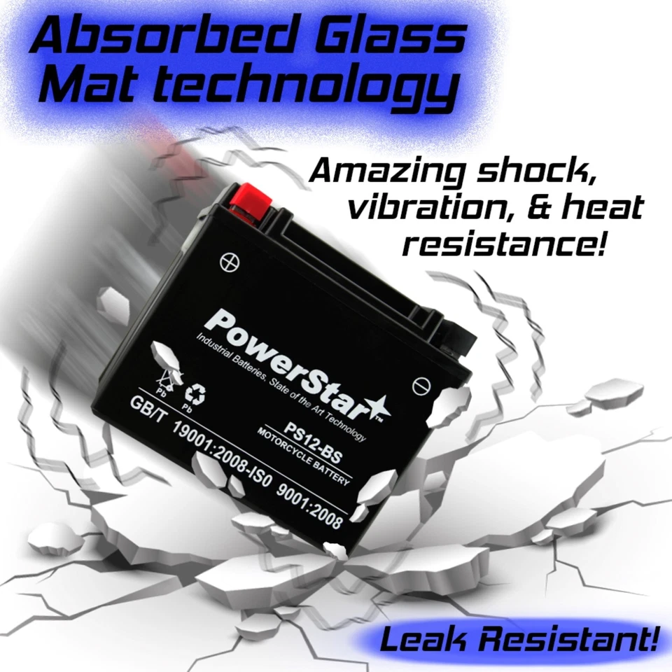 PowerStar YTX12-BS Battery For Kawasaki VN900B Vulcan 900 Classic 2006-2019 - Image 4 of 4