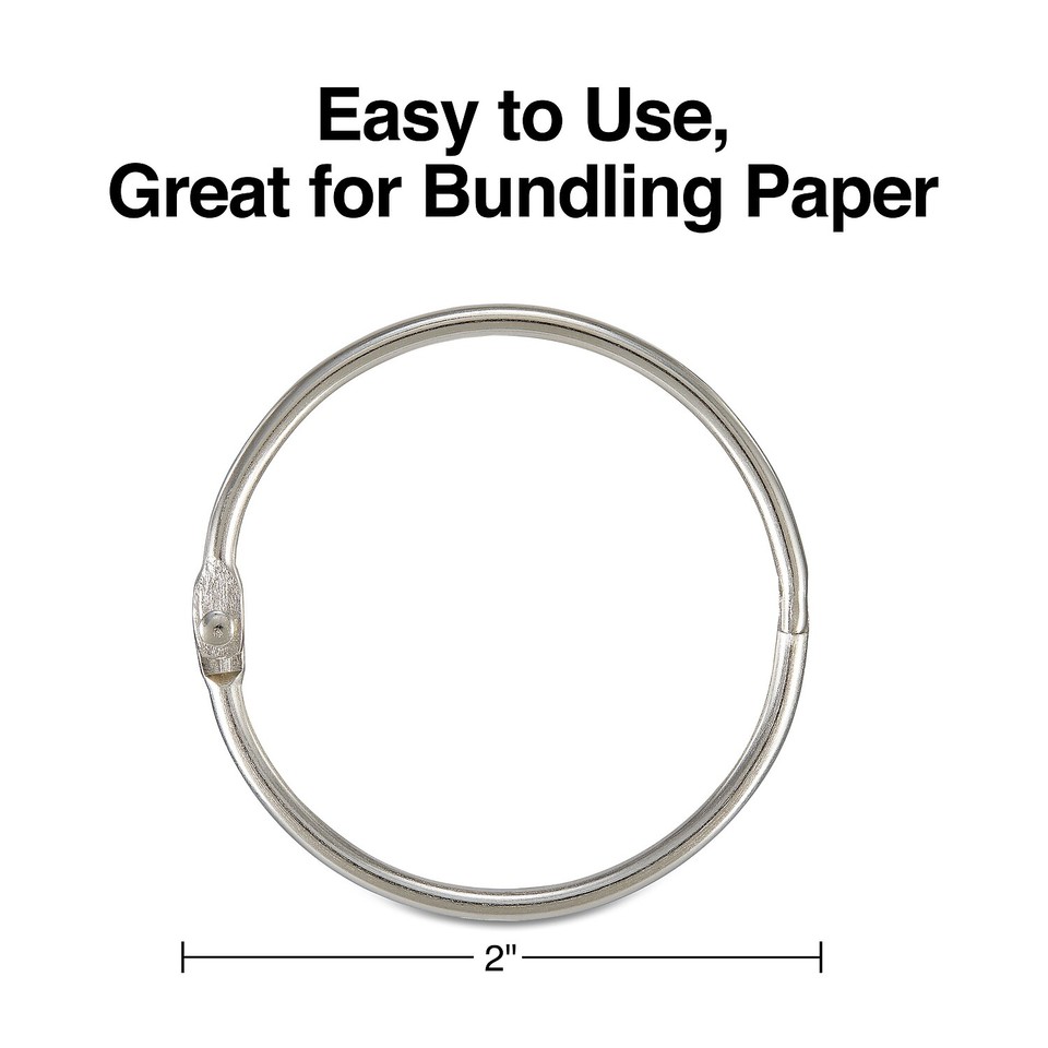 Staples Book Rings 2" Silver 150/Carton ST44419/44419VS eBay
