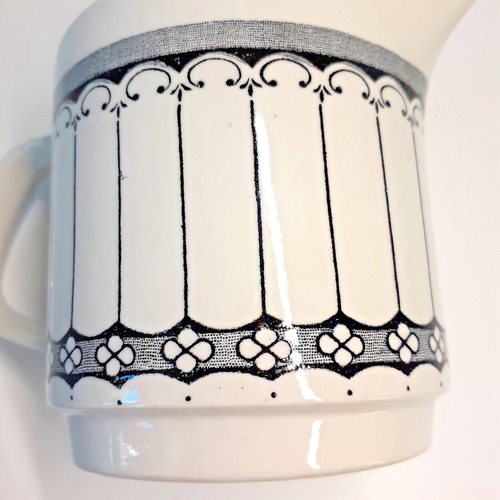 J & G Meakin Contessa Creamer England Gray Bands Black Scrolls - Picture 7 of 11
