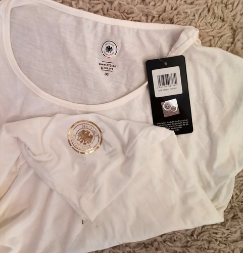 NEU weiss Deutschland Damen shirt Trikot in 36 S Deutscher Fussball Bund Euro 24 - Bild 2 von 3