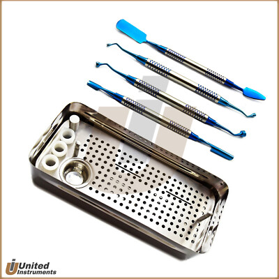 Dental Implant PRF Instruments Set Of 4 Compactor Spoon Carrier and PRF ...