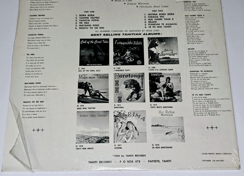EDDIE LUND TAHITI RECORDS BORA BORA LP TROPICAL TIKI ISLAND VINYL FOLK GUITAR - Imagen 4 de 22