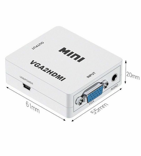 VGA to HDMI Converter 1080P Female to Female Plug and Play Video Adapter Cable - Picture 2 of 8