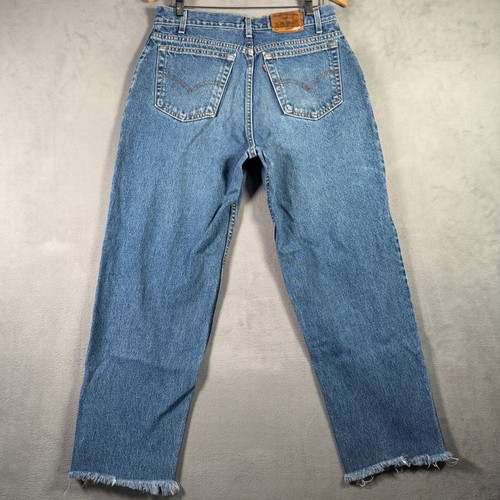 Pantalones de mezclilla de colección Levis 545 para hombre 34 x 27 calce suelto desgastados dobladillo deshilachado hechos en EE. UU. - Imagen 2 de 13