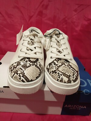 Baskets mode femme Arizona Jean Co Techno blanc ivoire peau de