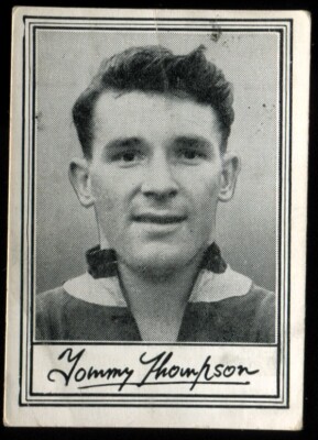 Trade Card, Barratt, FAMOUS FOOTBALLERS, A1, 1953, Aston Villa, T Thompson, #13