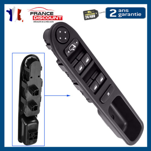 BOUTON COMMANDE LEVE VITRE AVANT GAUCHE COMPATIBLE PEUGEOT 307 = 6554KT 6554KS - Photo 1/6
