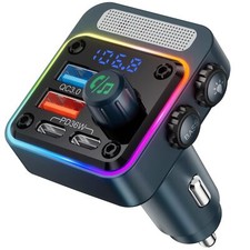 Nulaxy 54W Bluetooth Car Adapter 4 Charging Ports LED