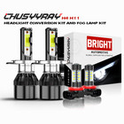 Para For Toyota Tacoma 2001-2015LED Faros Altos/Bajos+Luces Antiniebla Bombillas