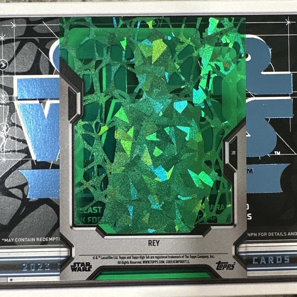 2023 TOPPS HIGH TEK STAR WARS GREEN WEB REY GREEN 46/75 - Image 3 of 3